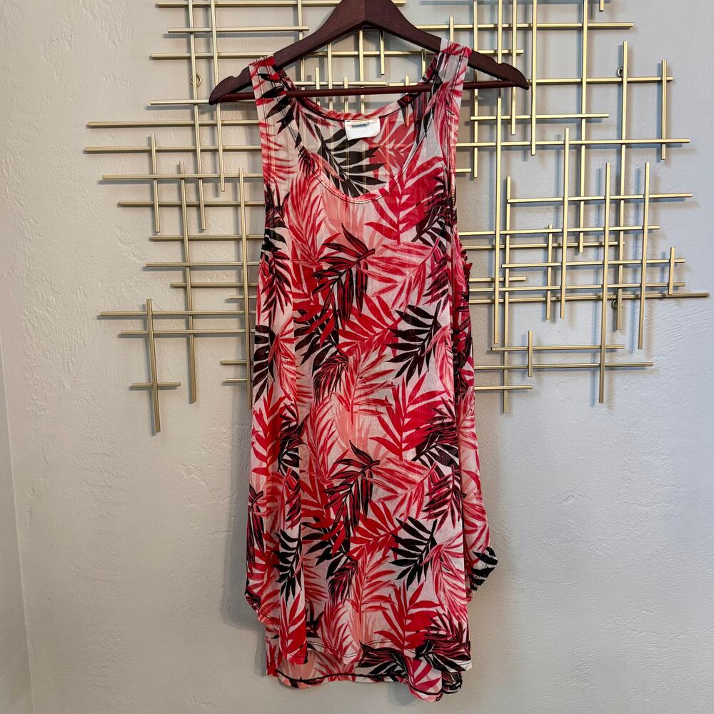 Swimsuits For All Tropical Palm Print Swim Cover Up Dress 14/16